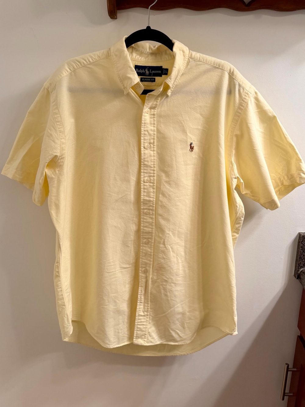 Ralph Lauren Short-Sleeve Button-Down Shirt in Butter Yellow - Size L
